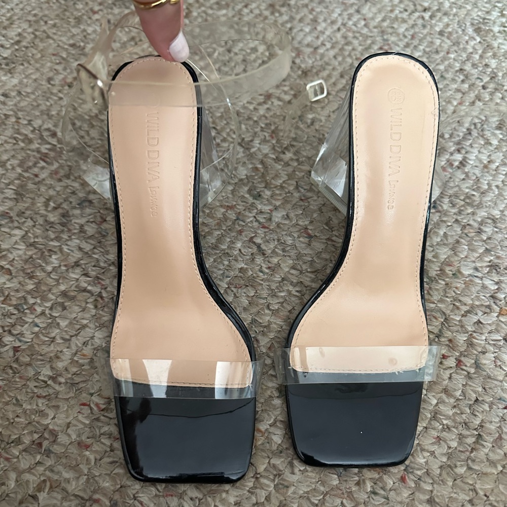 Wild diva square toe block heels